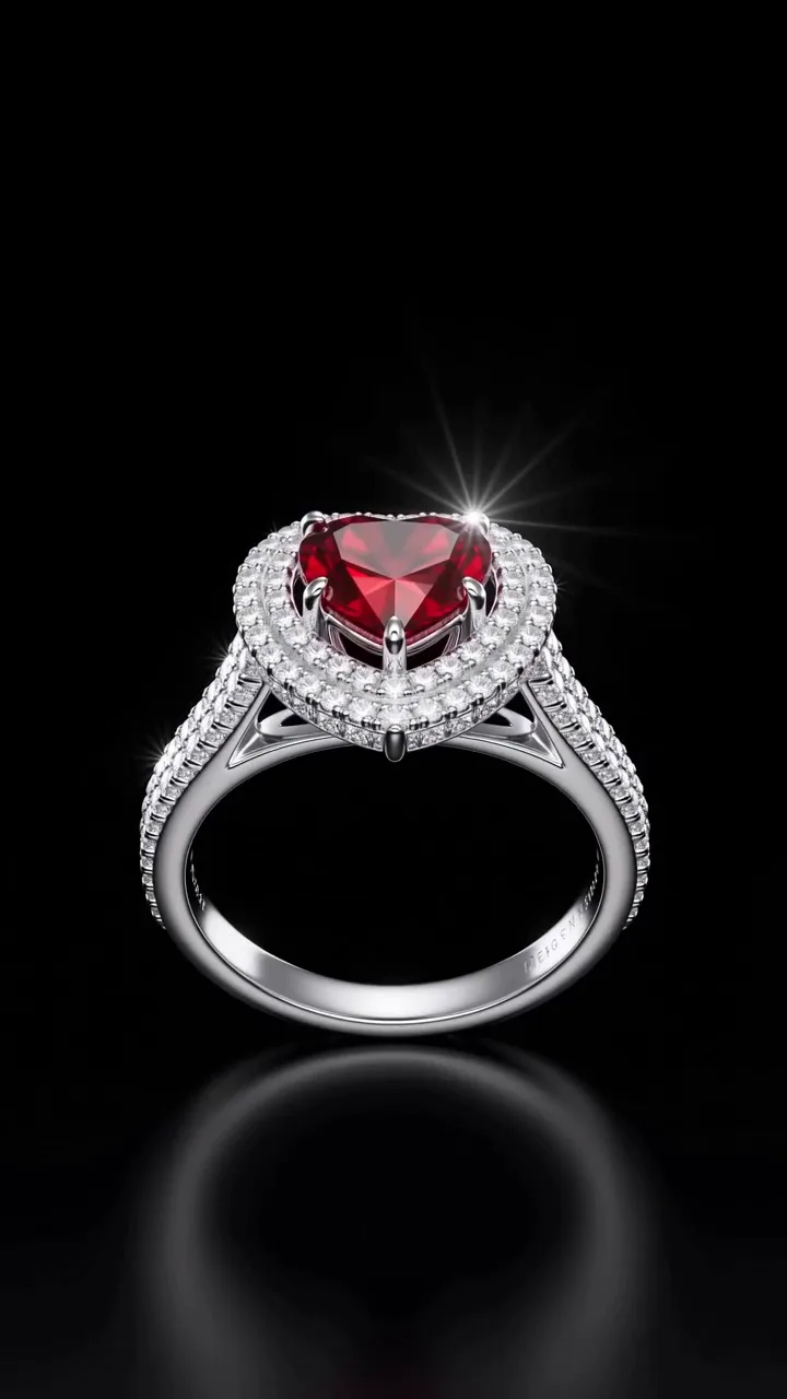 Heart Ruby Ring, concept, fine jewelry
